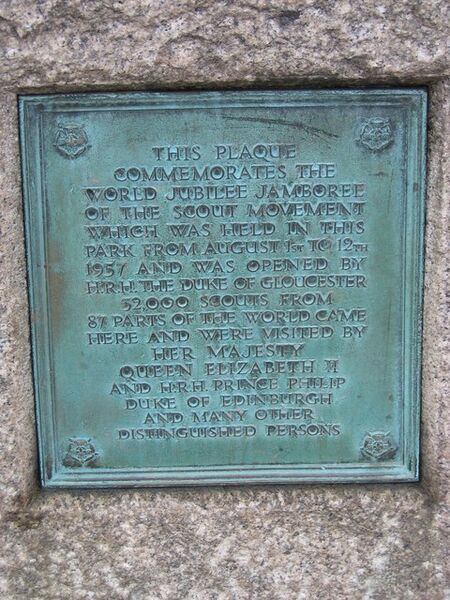 File:One of two Plaques on Jamboree Stone Sutton Park.jpeg