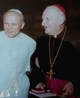Mgr Jean Rupp à Rome avec le pape Jean-Paul II.