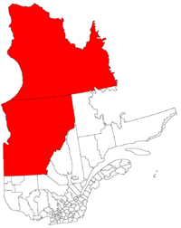 La région du Nord du Québec dans la province de Québec