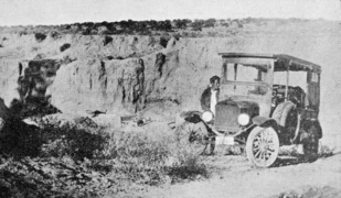de Ford Model T Pickup onderweg in Arizona
