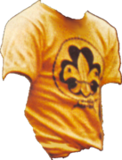 Oranje t-shirt met logo vanaf september 1974.