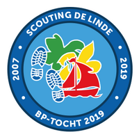 Badge van de BP Wandeltocht 2019