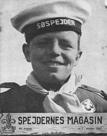 En søspejder på forsiden i anledning af søspejdernes 50-års jubilæum i 1962.