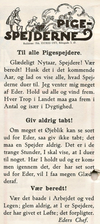 Estrid Otts spalte i det første nummer af Spejdernes Magasin.