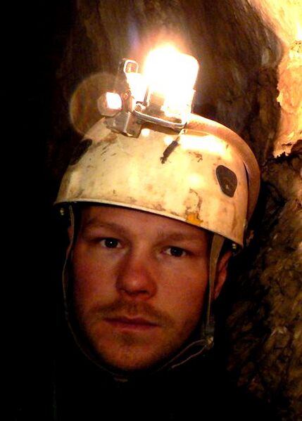 File:Caver with head carbide lamp.jpg